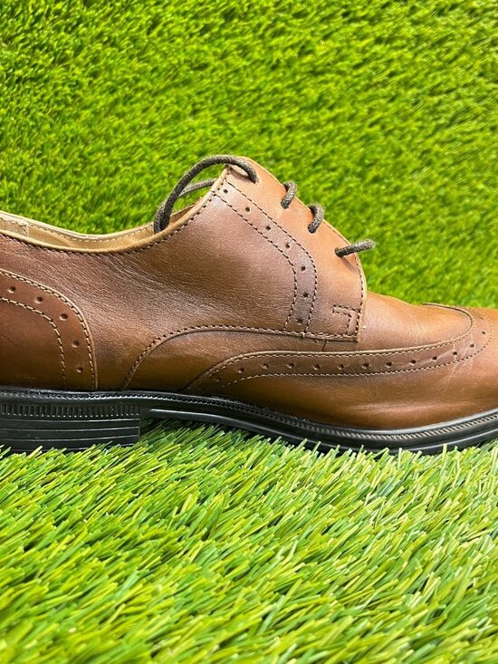 Nunn Bush Nelson Comfort Gel Mens Size 8.5 Brown Classic Wingtip Oxford Shoes